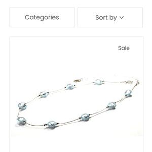 Gineva Boutique Silver and Pearlescent Murano Glass 16" Adjustable Necklace